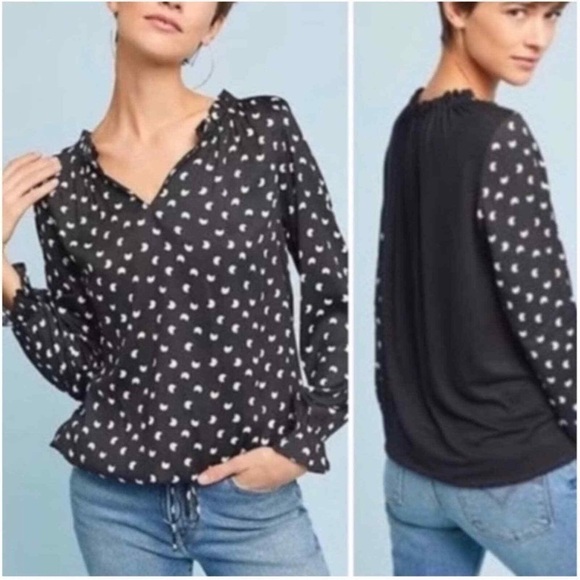 Anthro Dolan French Quarter black crescent moon top NWT Size Small - Picture 12 of 12